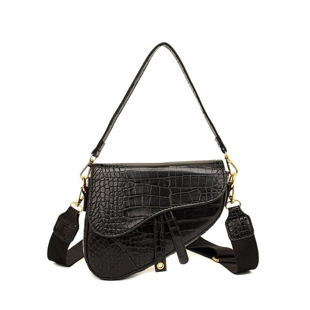 8285 Trendy Saddle Shoulder Bag Clutch Purse Underarm Handbag Satchel